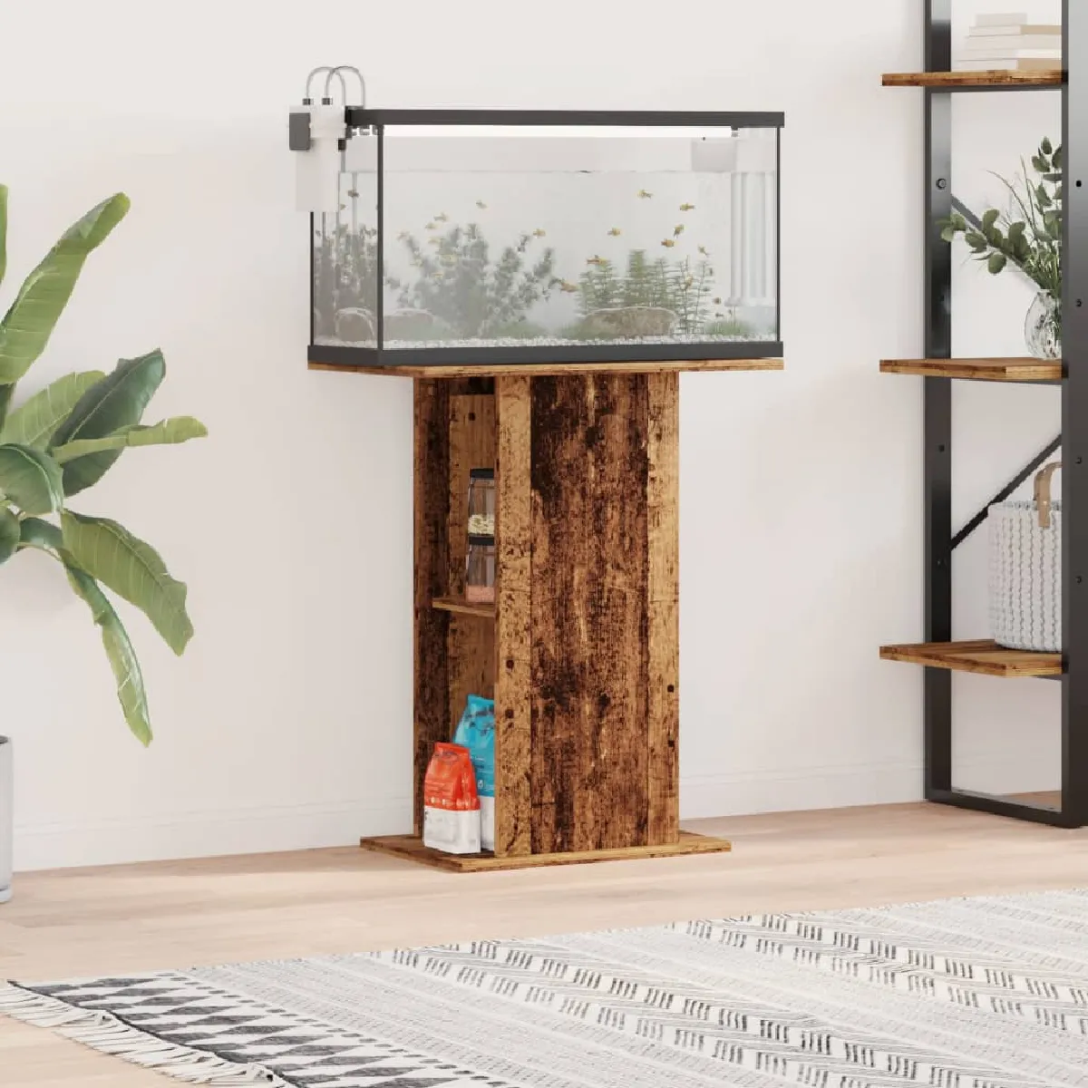 VIDAXL Support d'aquarium - Vieux bois