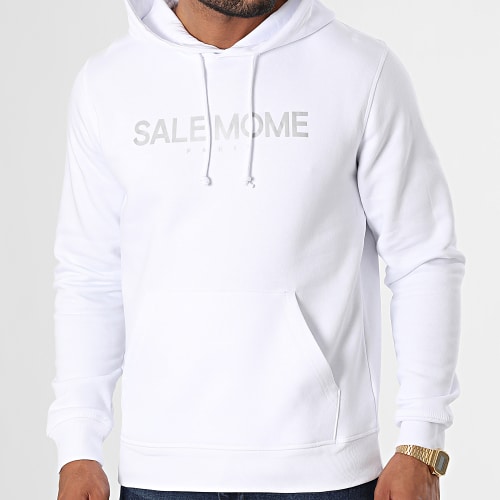 Sweat Capuche Réfléchissant Blanc Argent