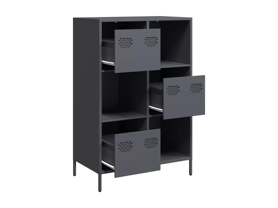 Buffet haut anthracite 68x39x103,5 cm acier