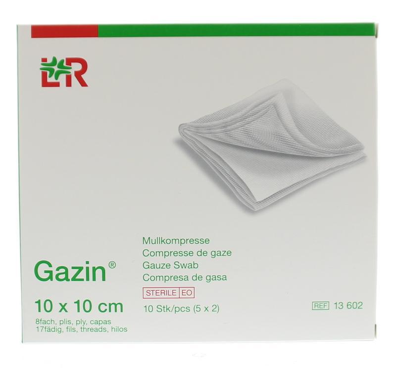 Gazin Gazin gaaskompres 10 x 10 steriel 5x2 stuks
