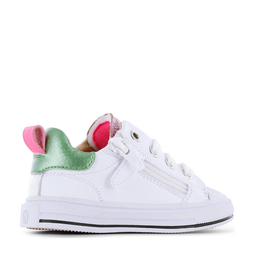 Shoesme leren sneakers wit/roze