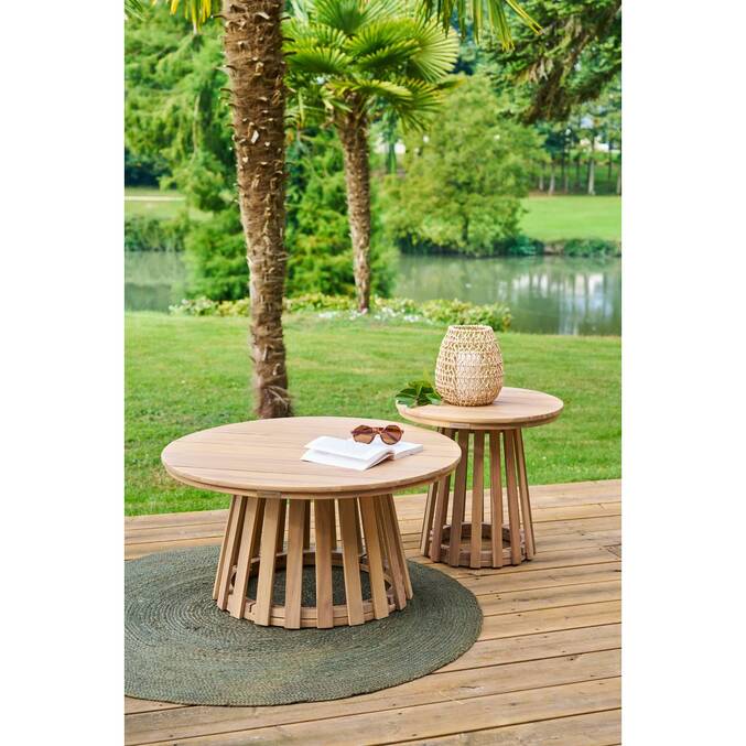 Table d'appoint de jardin ronde OSUNA Acacia