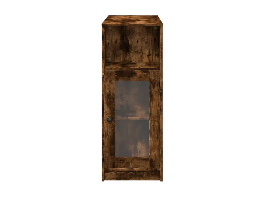 Table de bar avec étagères chêne fumé bois d'ingénierie