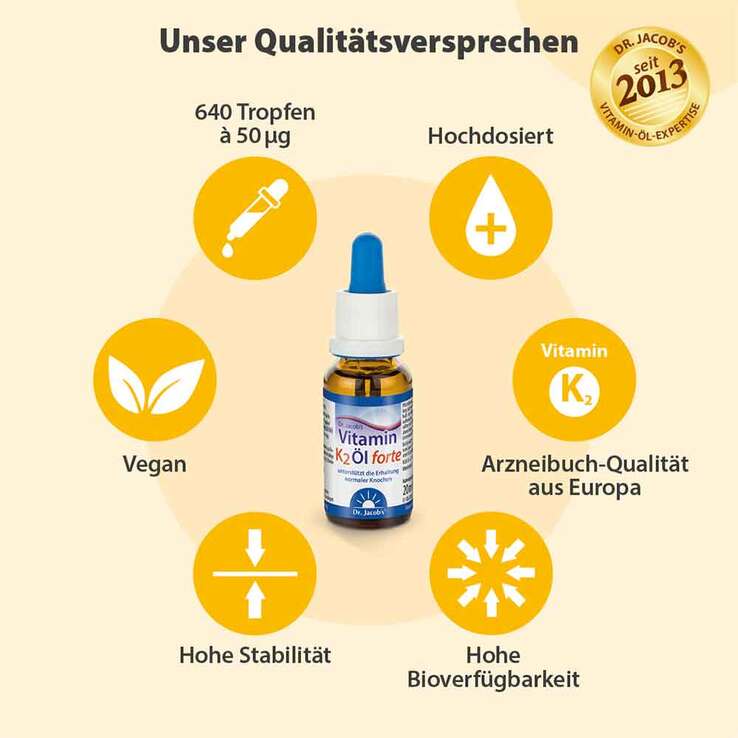 Vitamin K2 Öl forte 200µg all-trans MK7 Dr. Jacobs, 20 ml