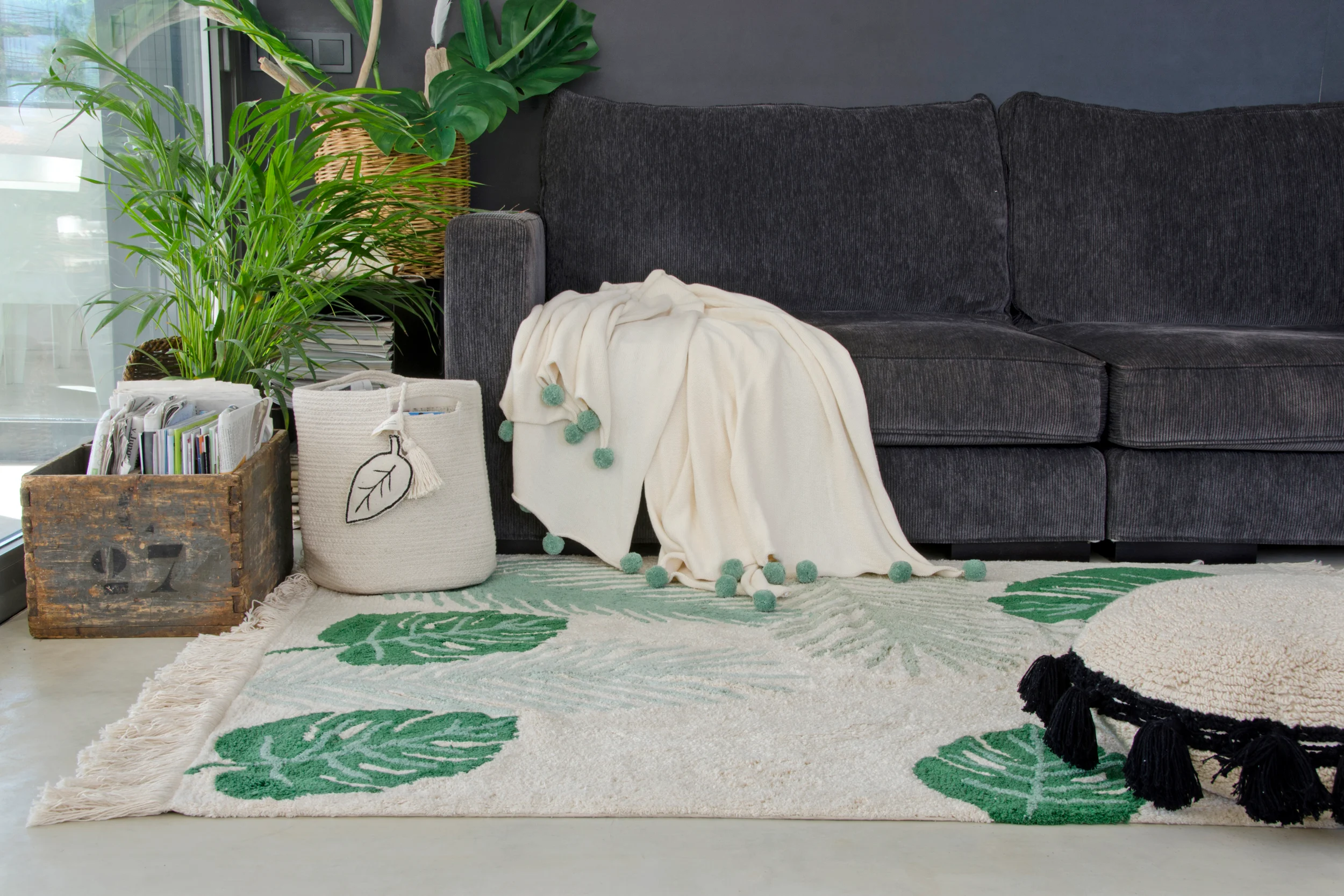 CERCLE - Coussin rond en coton | Beige