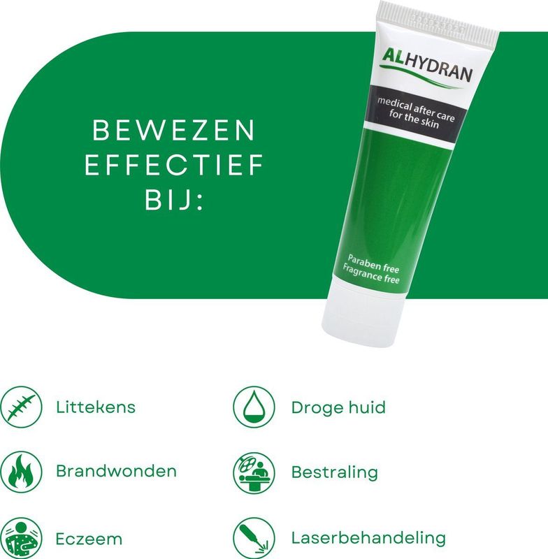 ALHYDRAN 30 ml - Brandwond- & littekencrème - Hydraterende crème - Aloë Vera crème - Crème tegen een droge huid en roodheid