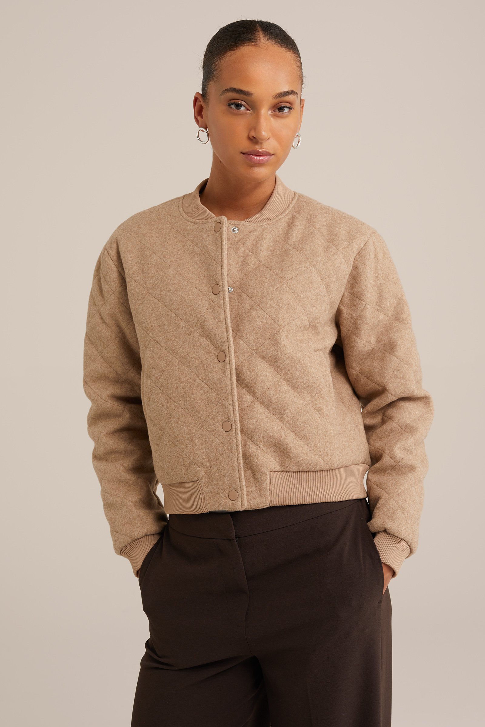 regular fit bomberjack WE Fashion Beige