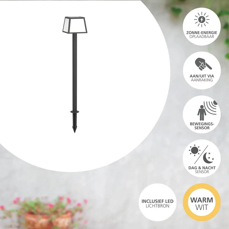 EGLO Altilia Solar Priklamp - LED - 106 cm - Zwart/Wit