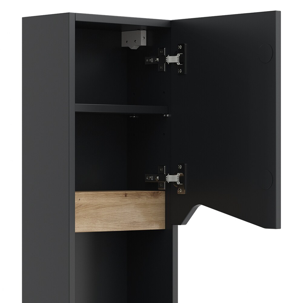 Vicco Hängeschrank Marelle Anthrazit Eiche 30 x 67 cm mit Tür und offenem Fach