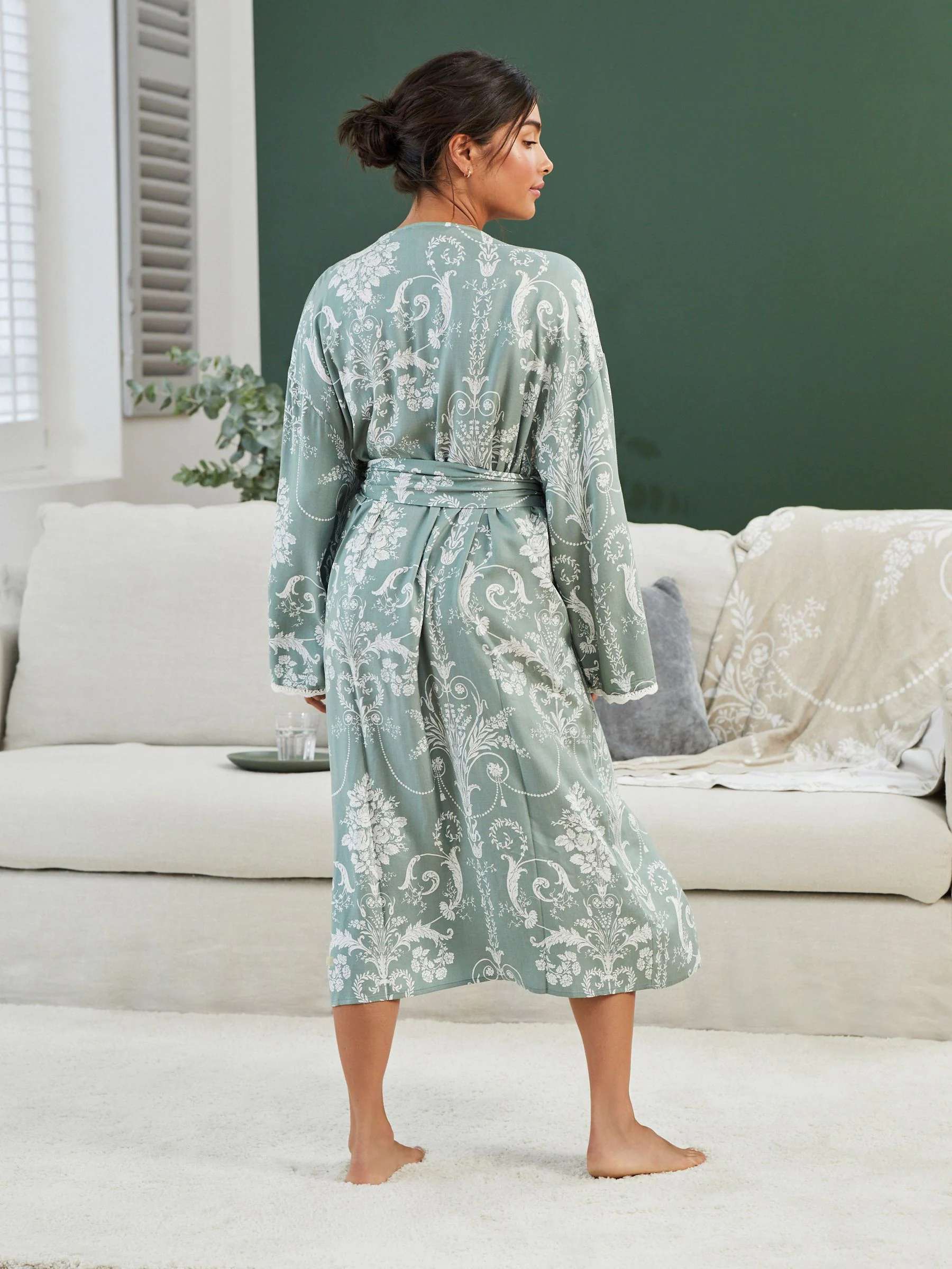 Groen - Laura Ashley Josette badjas