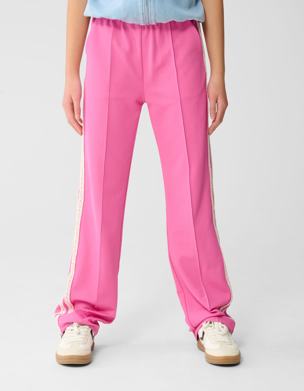 Sporty Wide Leg Broek Roze