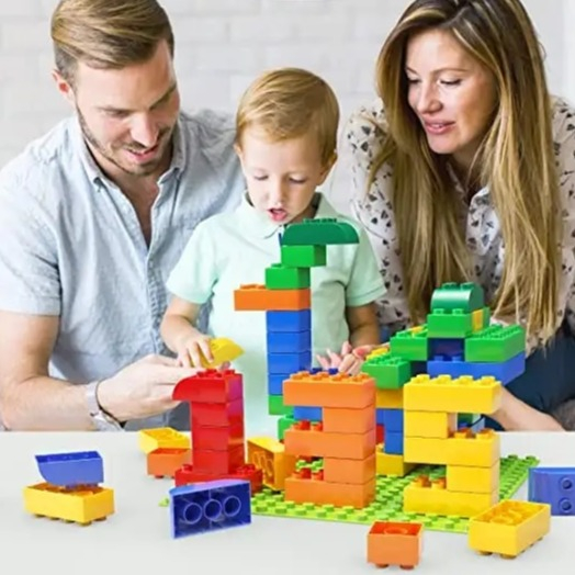(50er Set) Kunstoff Bausteine Kinder Klemmbausteine Building Spielzeug Bauklötze - Assortiert