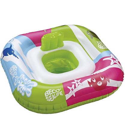 BECO Schwimmring m. Sitz - 0-11 kg - Grün/Pink/Blau
