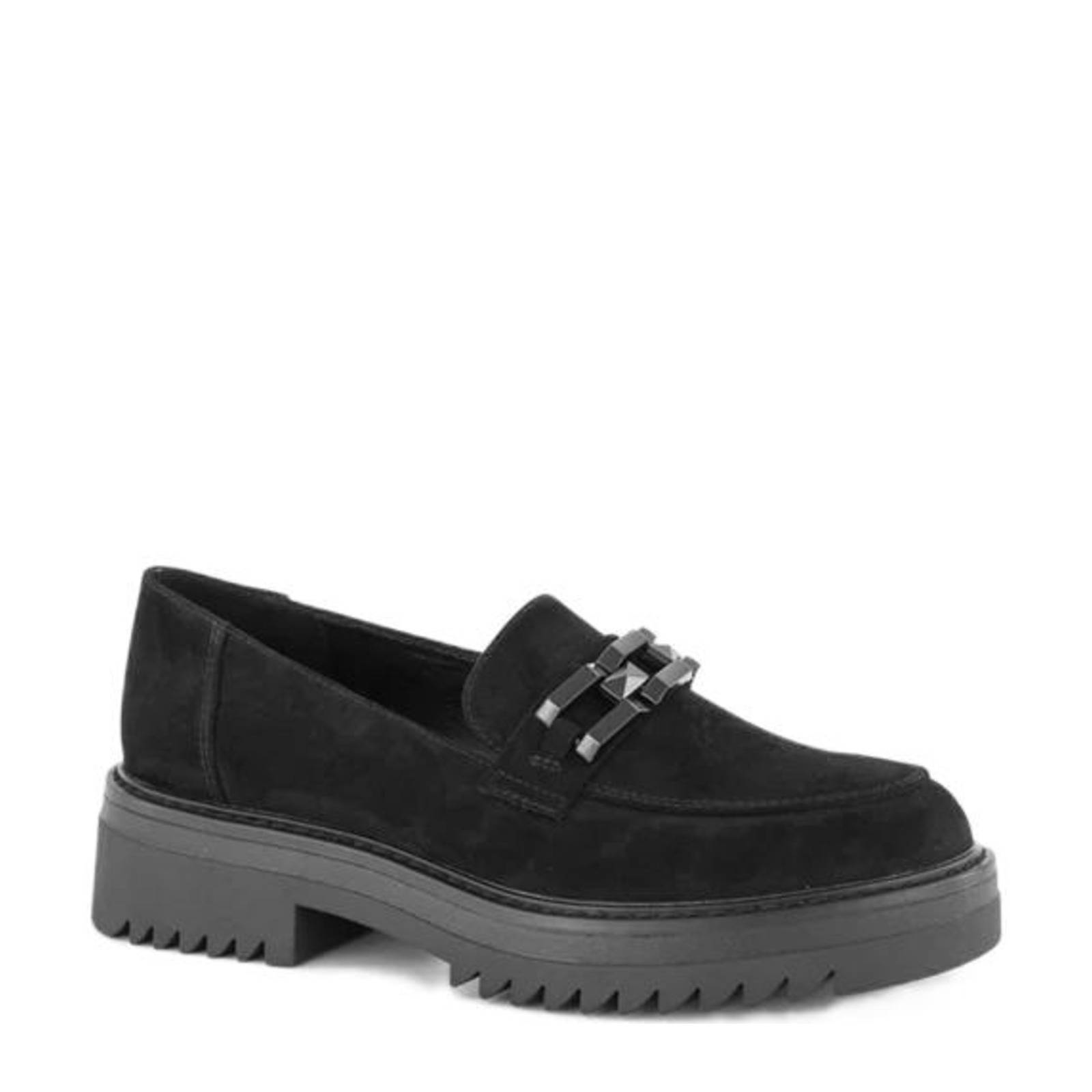 Oxmox chunky loafers met ketting zwart