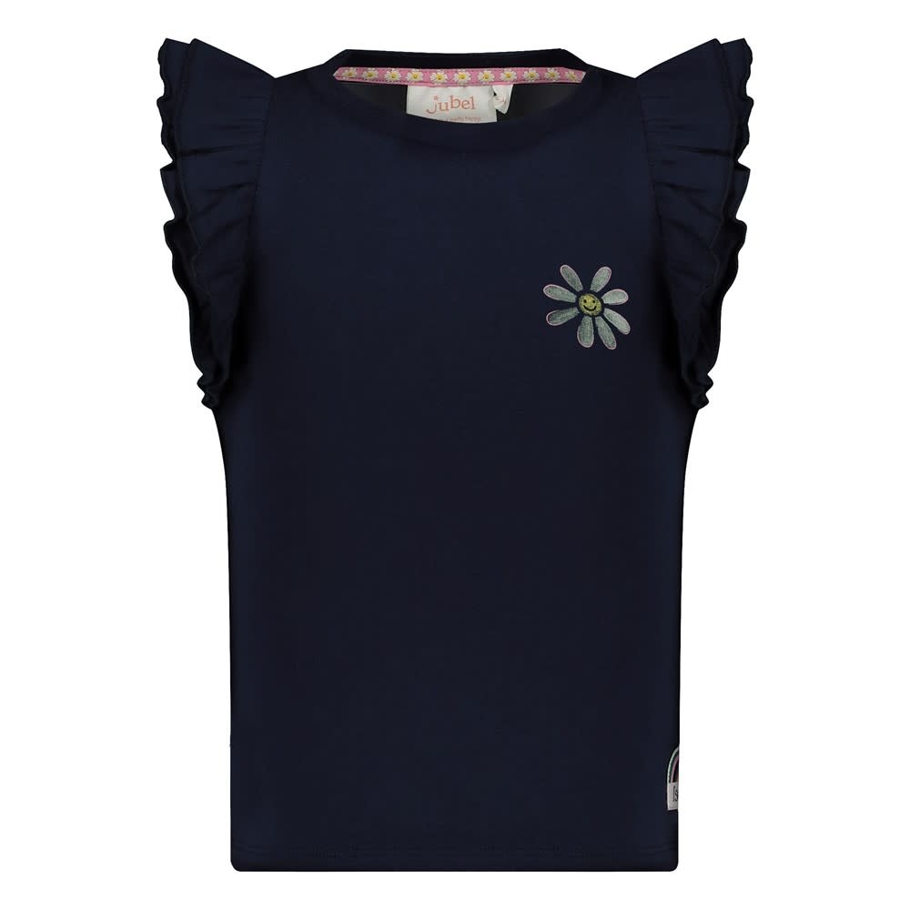 Jubel Jubel t-shirt ruches - Rolling in to Spring marine