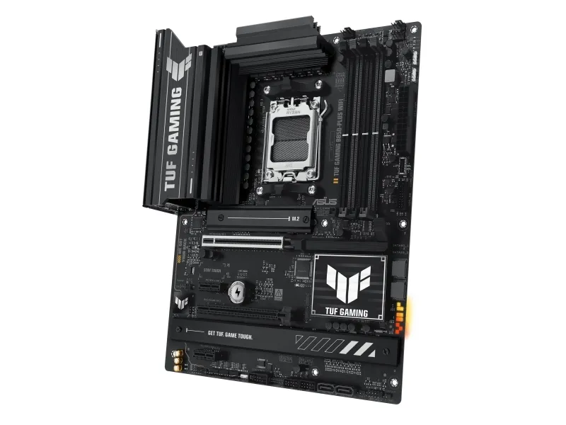 ASUS TUF GAMING B850-PLUS WIFI - Bundkort - ATX - Socket AM5 - AMD B850 Chipset - USB-C 3.2 Gen 2x2, USB-C 3.2 Gen2, USB 3.2 Gen 2, USB 3.2 Gen 1 - 2.5 Gigabit LAN, Wi-Fi 7, Bluetooth - onboard grafik (CPU påkrævet) - HD Audio (8-kanaler)