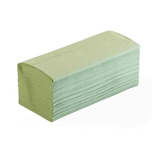 Essuie-mains plié V vert 24,3 x 21 cm Ecolabel Paredes