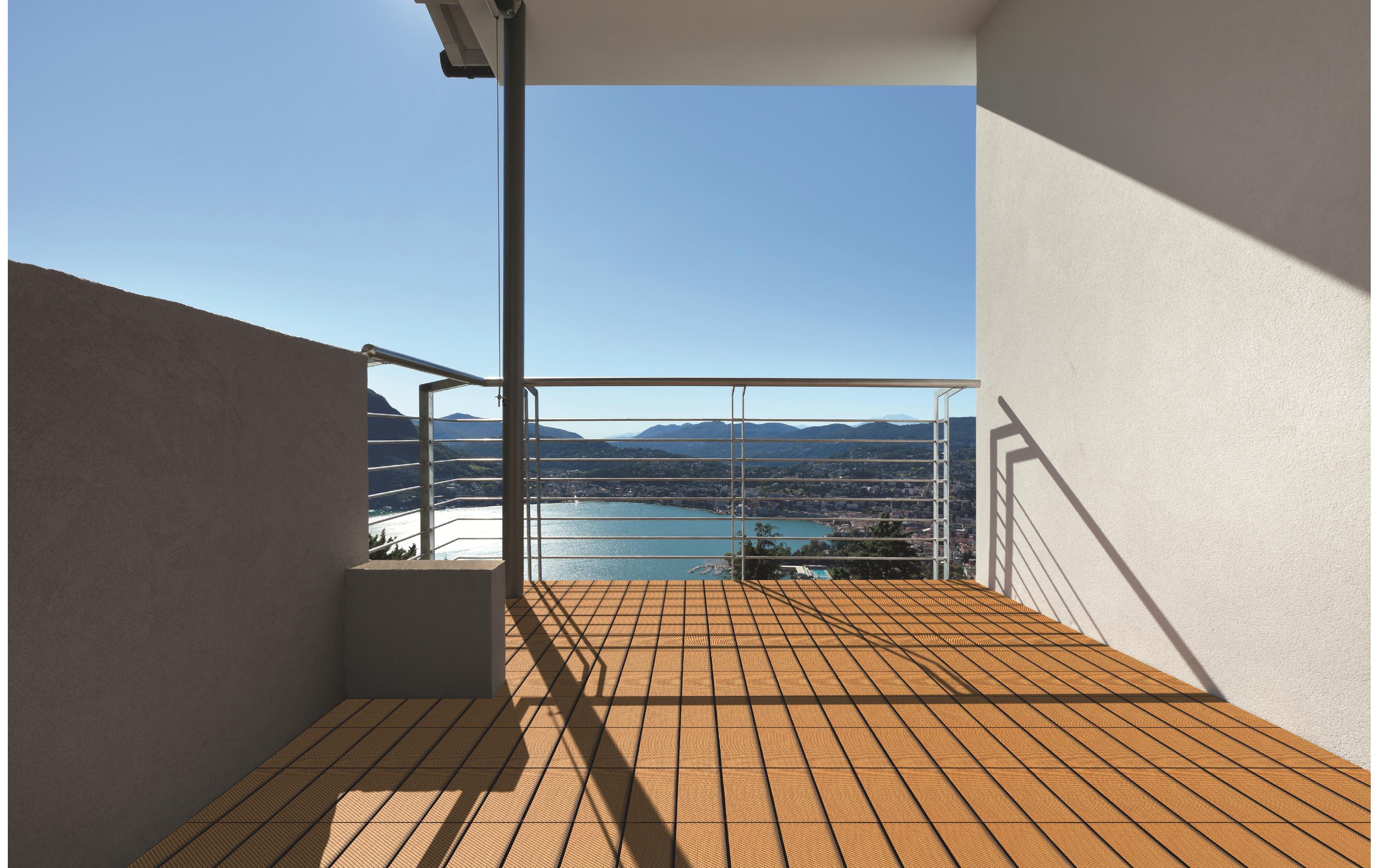 Balkon-& Terrassenplatten Tex, Braun, 6 Stk.Bodenplatte für den Aussenbereich