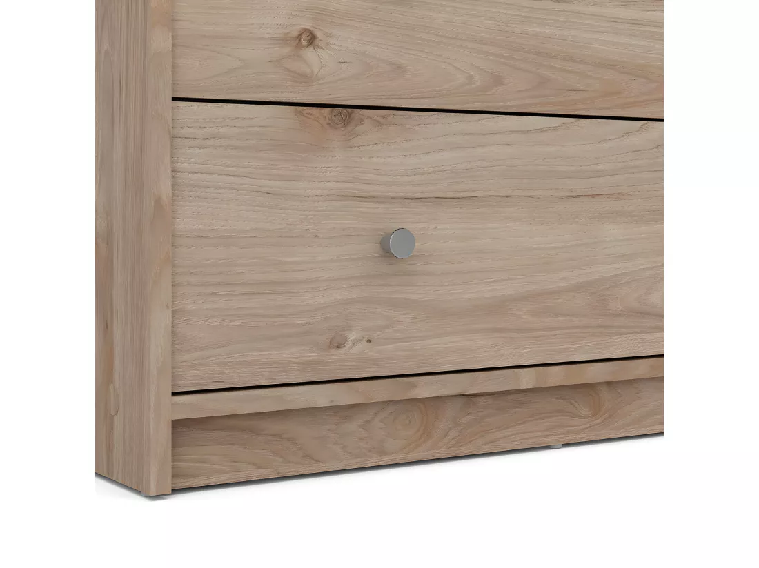 Maria Commode basse avec 3 tiroirs, noyer clair.