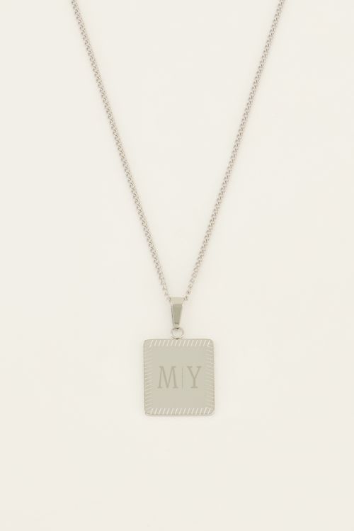 Atelier korte ketting met vierkante bedel