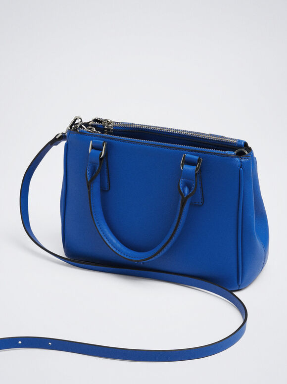 Bolsa de compras com alça de tecido - Azul