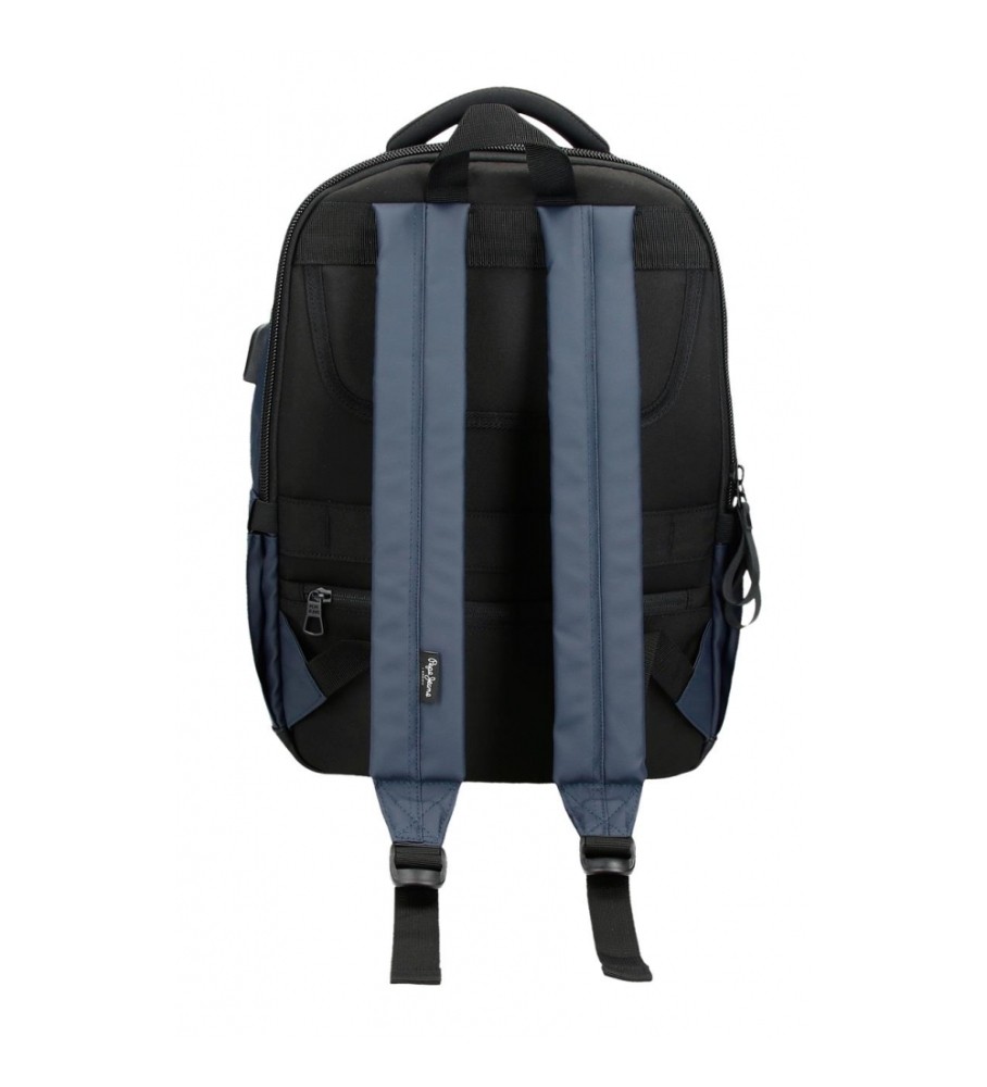 Pepe Jeans Mochila porta ordenador Hoxton dos compartimentos marino