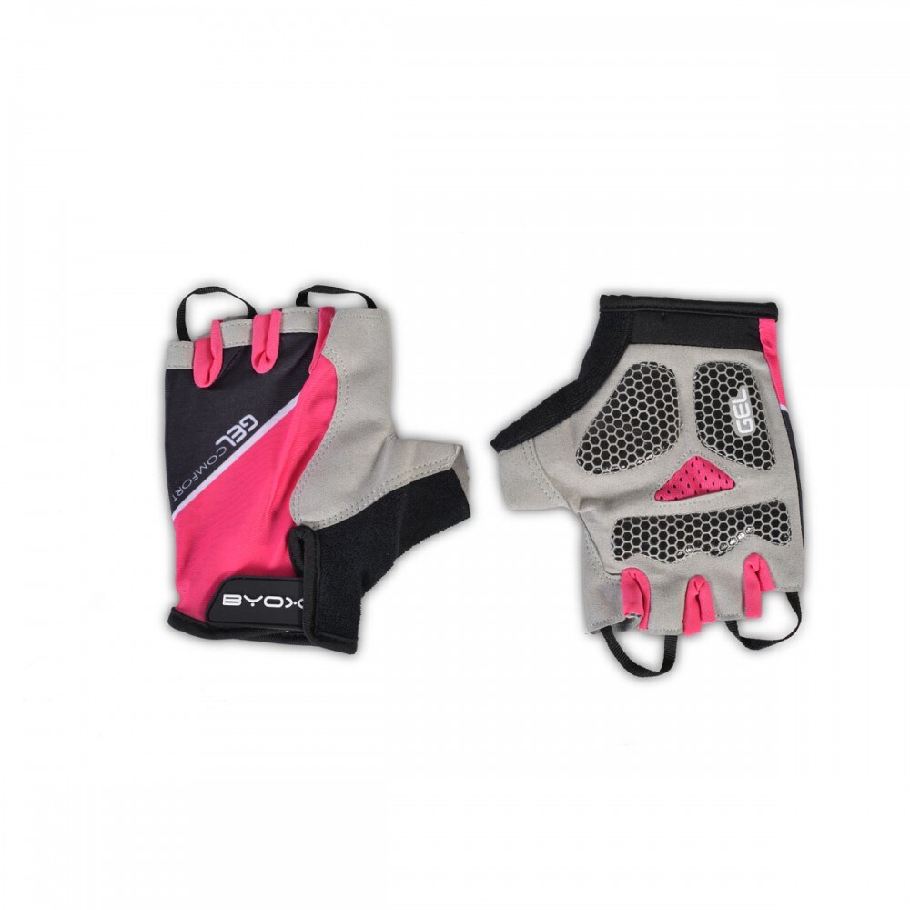 Byox Kinder-Fahrradhandschuhe AU201 pink Gel-Polster, Klett, Größe S (4)