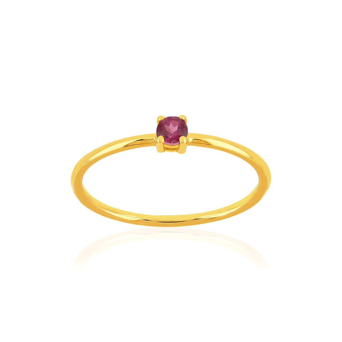 Bague or 375 jaune péridot rose