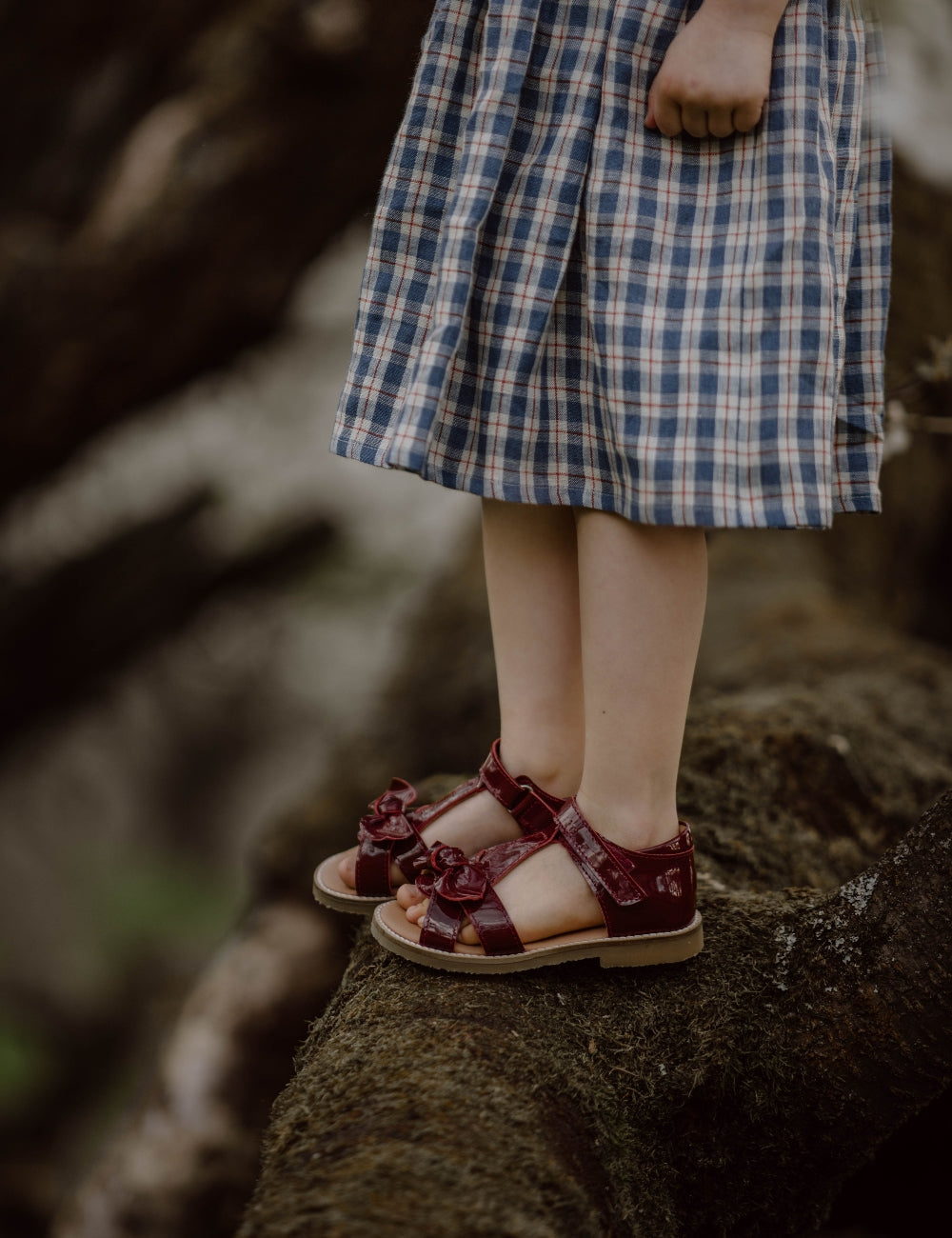 Bow Sandal - Cherry Patent