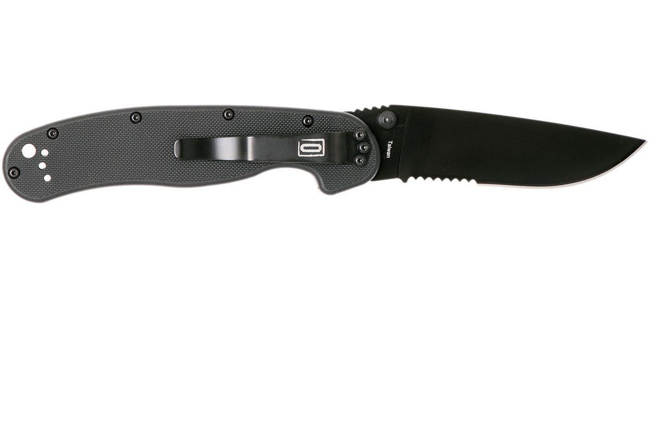 Ontario RAT-1 BS serrated edge zwart, 8847