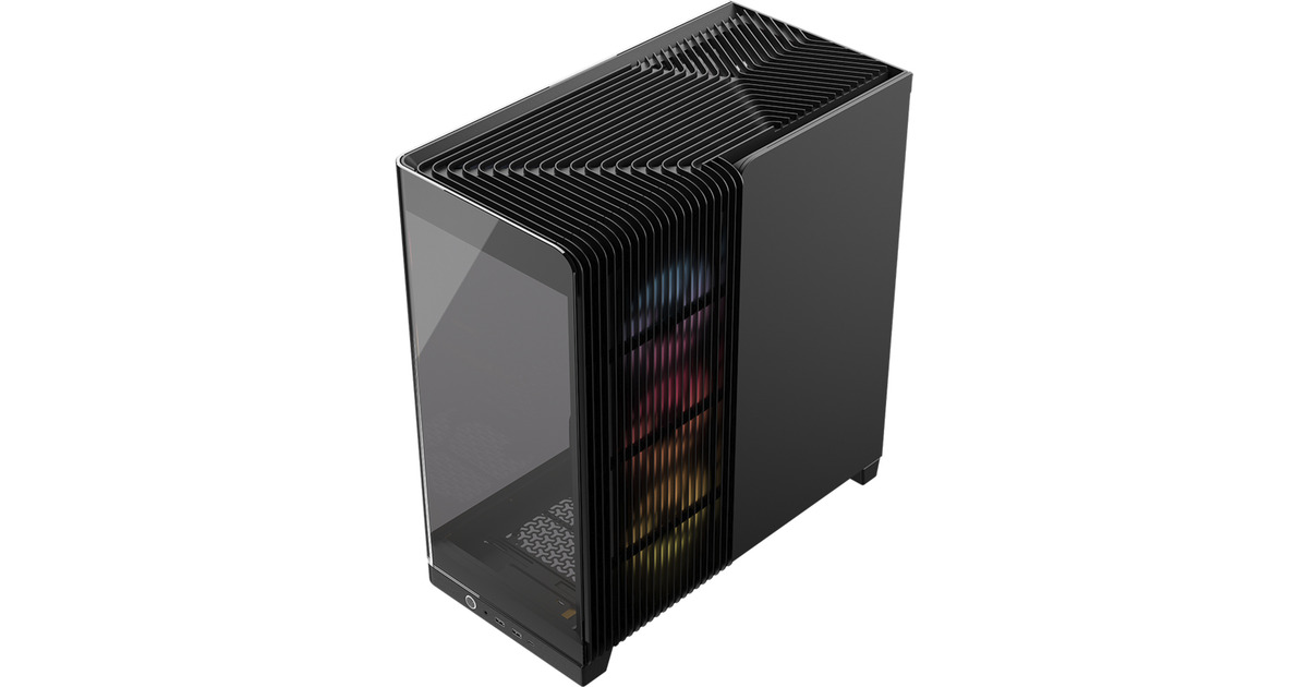 CorsairFRAME 4500X LX-R RGB LINK midi tower behuizing  (Zwart | 2x USB-A | 1x USB-C | Tempered Glass)