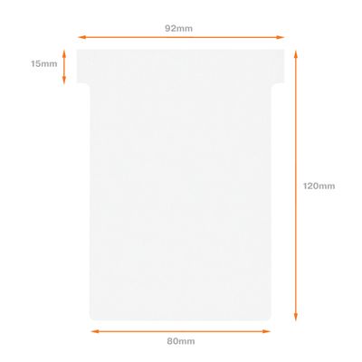 Nobo - 100 Fiches en T - Taille 3 - blanc