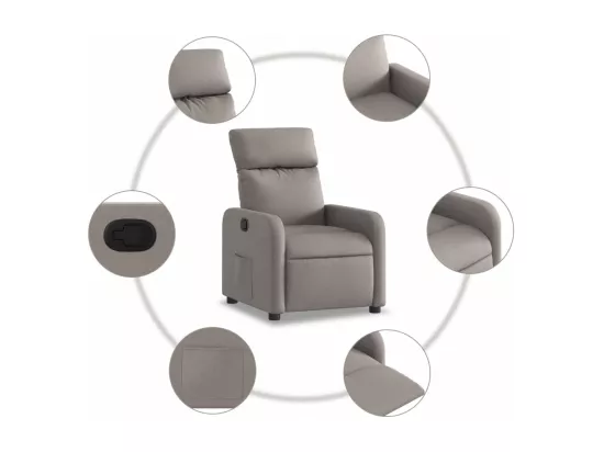 Fauteuil inclinable Taupe Tissu