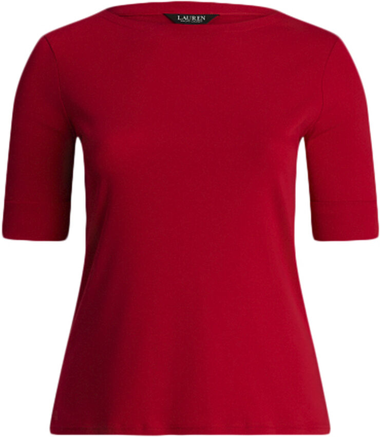 Lauren Ralph Lauren RFND STRTCH 1X1 RIB-ELB SLV BT NK T Festive red