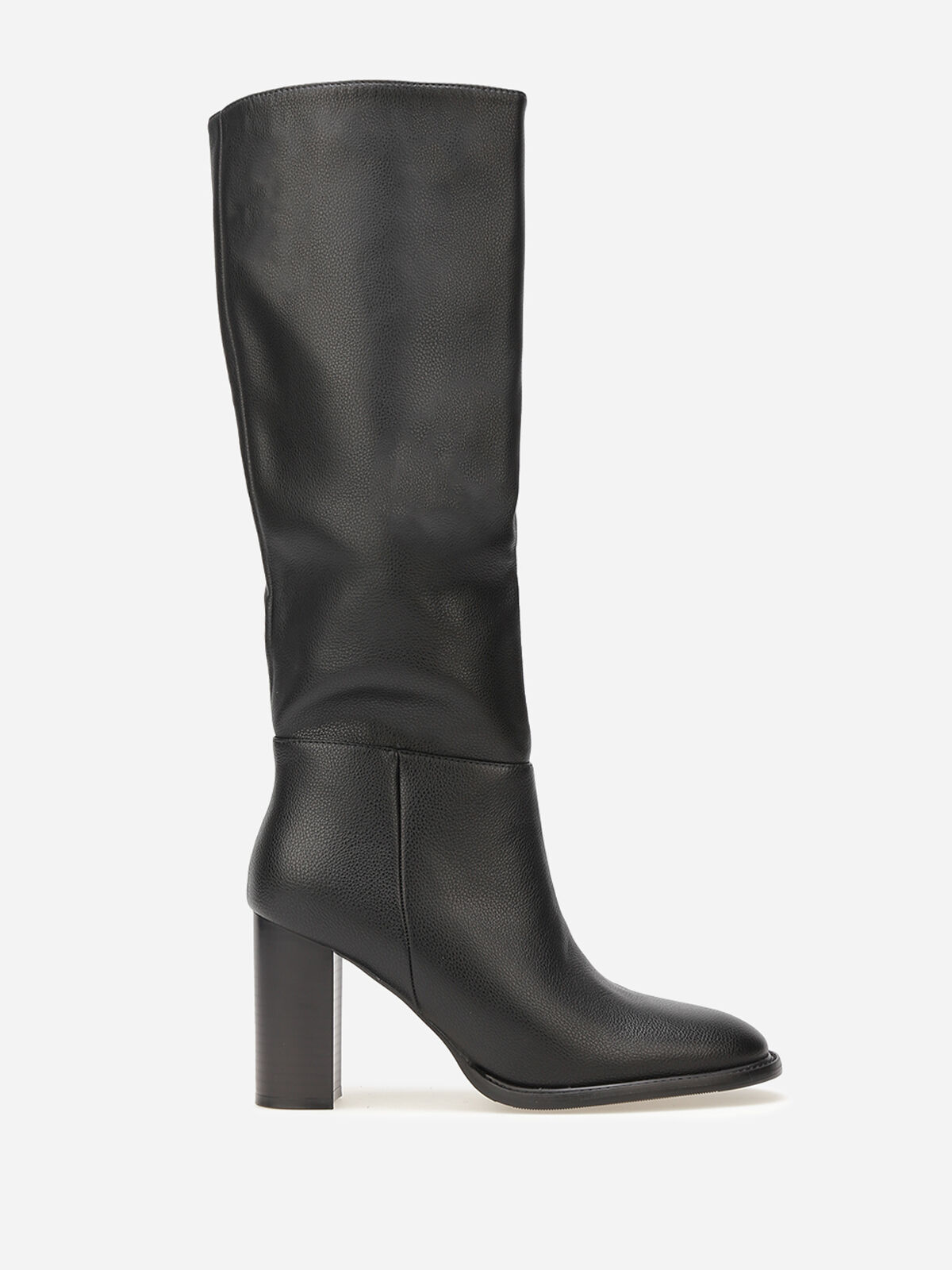 Bottes en simili texturé à talon- Noir