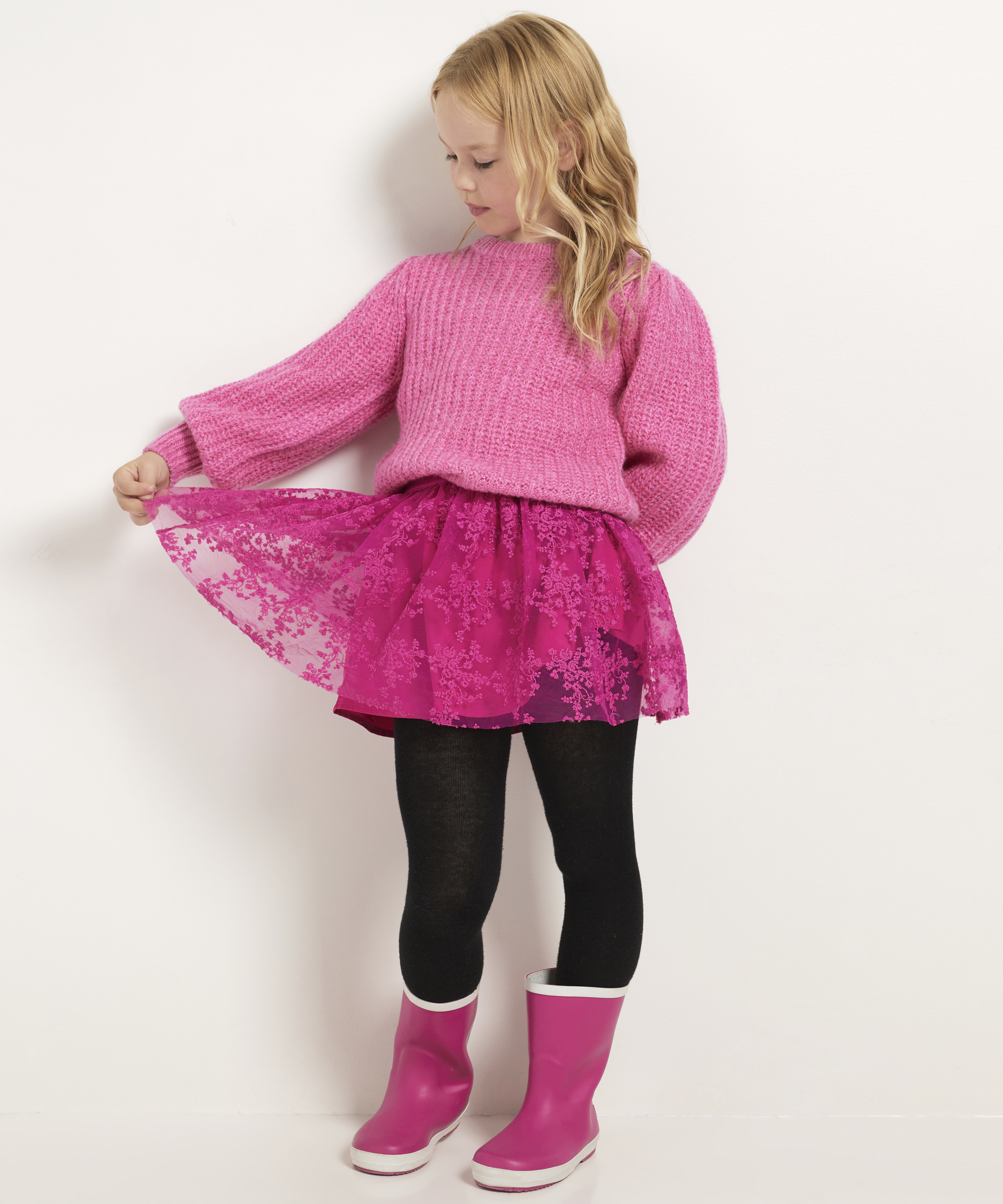 mesh rok met embroidery