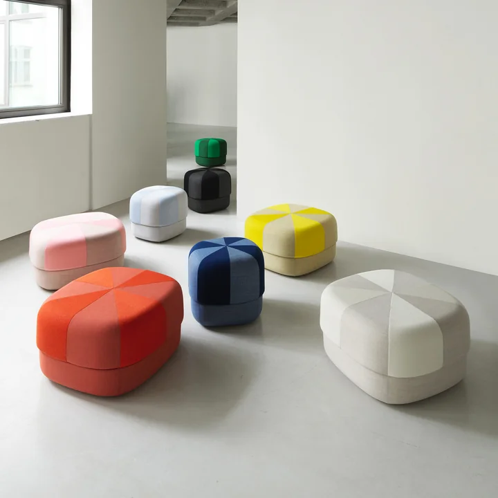 Normann Copenhagen - Circus Pouf klein, grau Velour