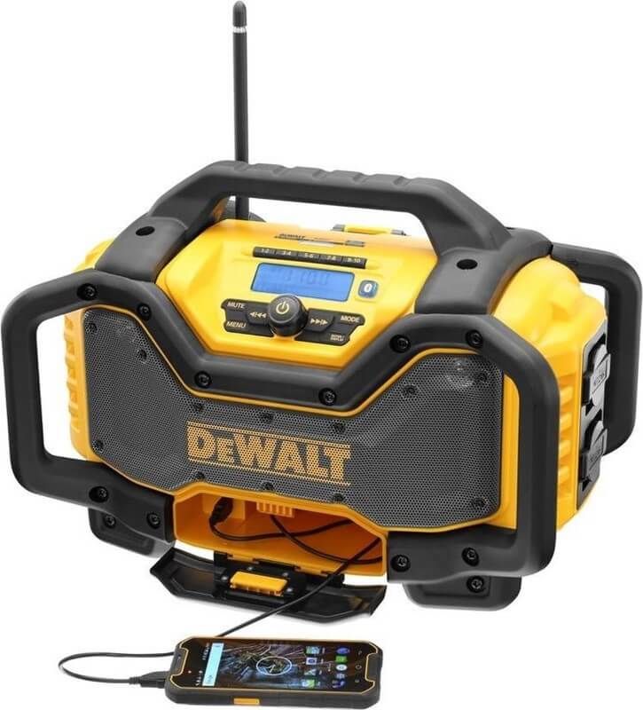 DeWALT DCR027 18V Li-Ion accu DAB  Bouwradio met oplaadfunctie - werkt op netstroom & accu