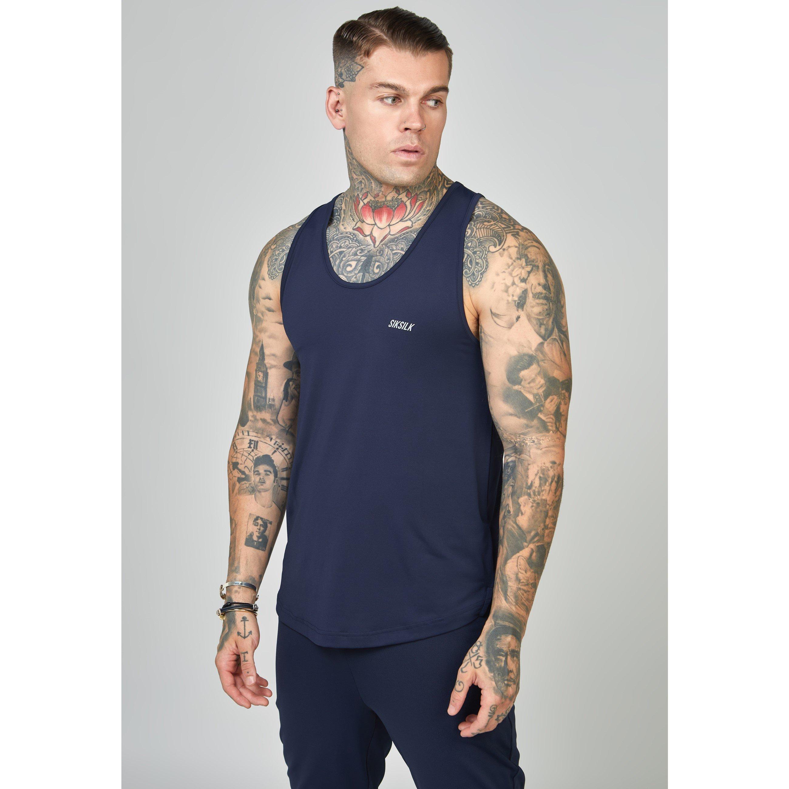 SikSilk Muscle Fit Sleeveless Vest Mens