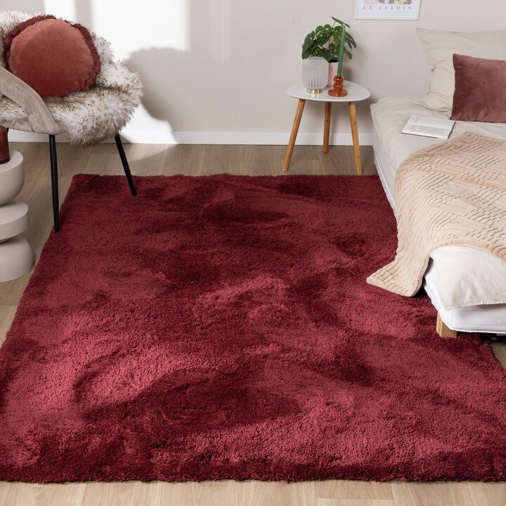 Wasbaar hoogpolig vloerkleed - Ziggy Rood | Warm