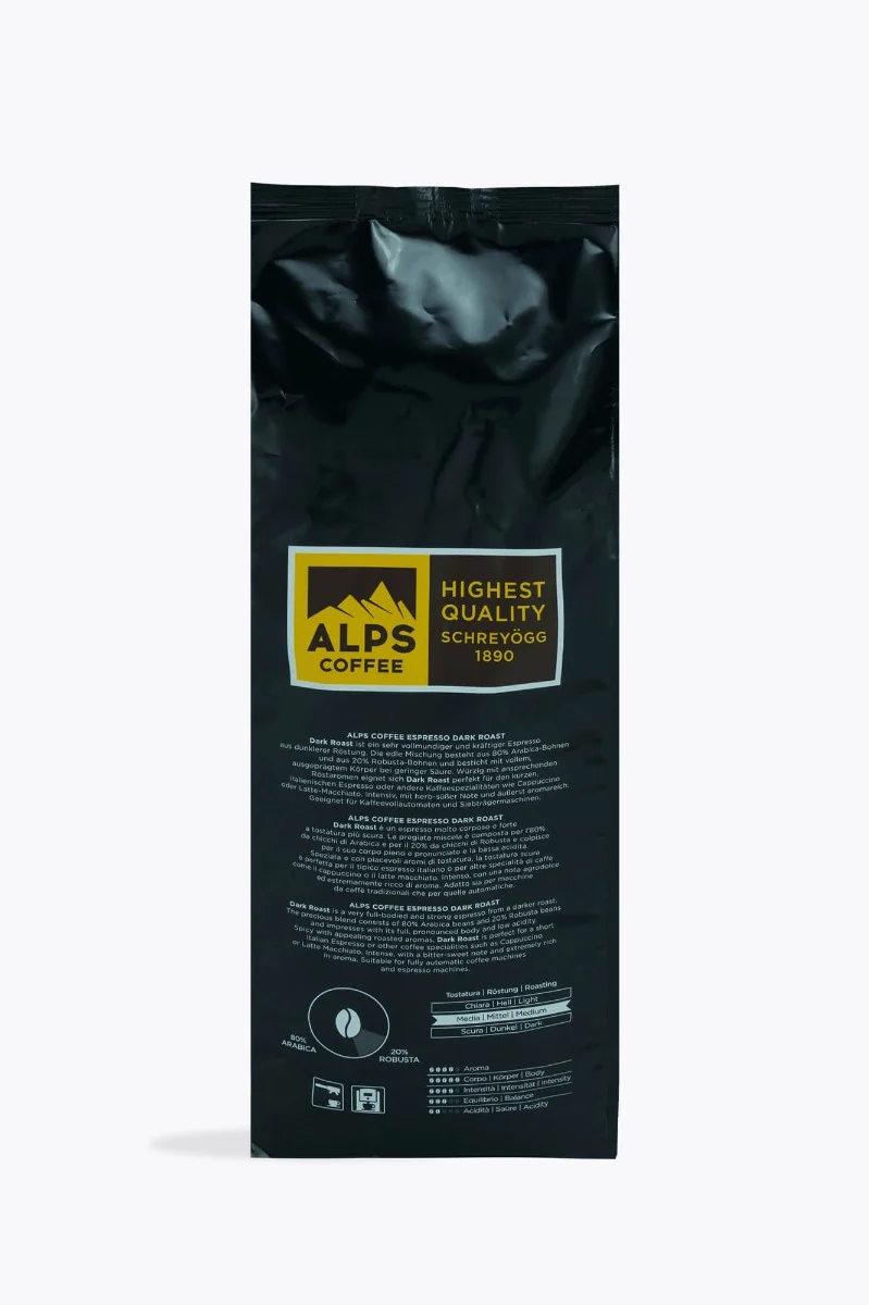 Alps Coffee Dark Roast 1kg + Gratis Glas Espressotasse