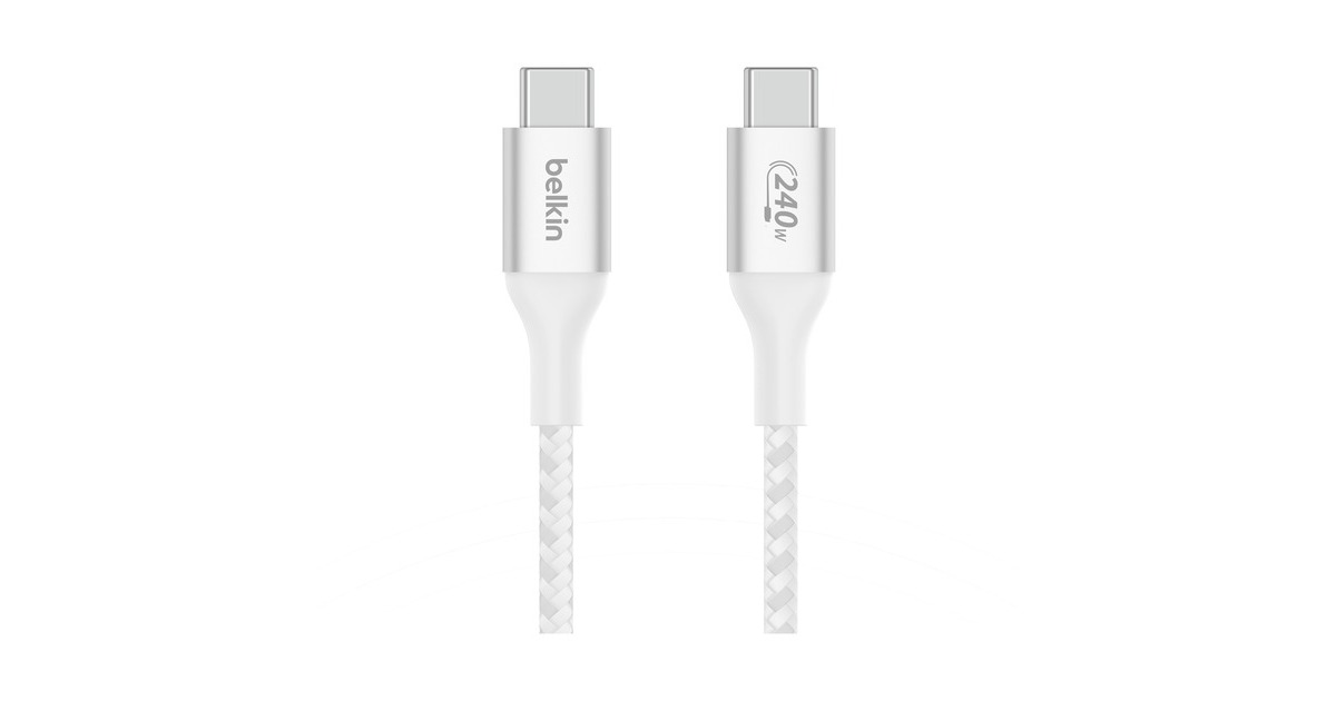 BelkinBoostCharge USB-C > USB-C kabel  (Wit, 1 meter, 240 W)