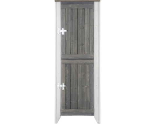 Tuinkast/buitenkeuken Konsta type 561 hoge kast incl. 2 deuren 60 x 40 x 160 cm lichtgrijs-crème