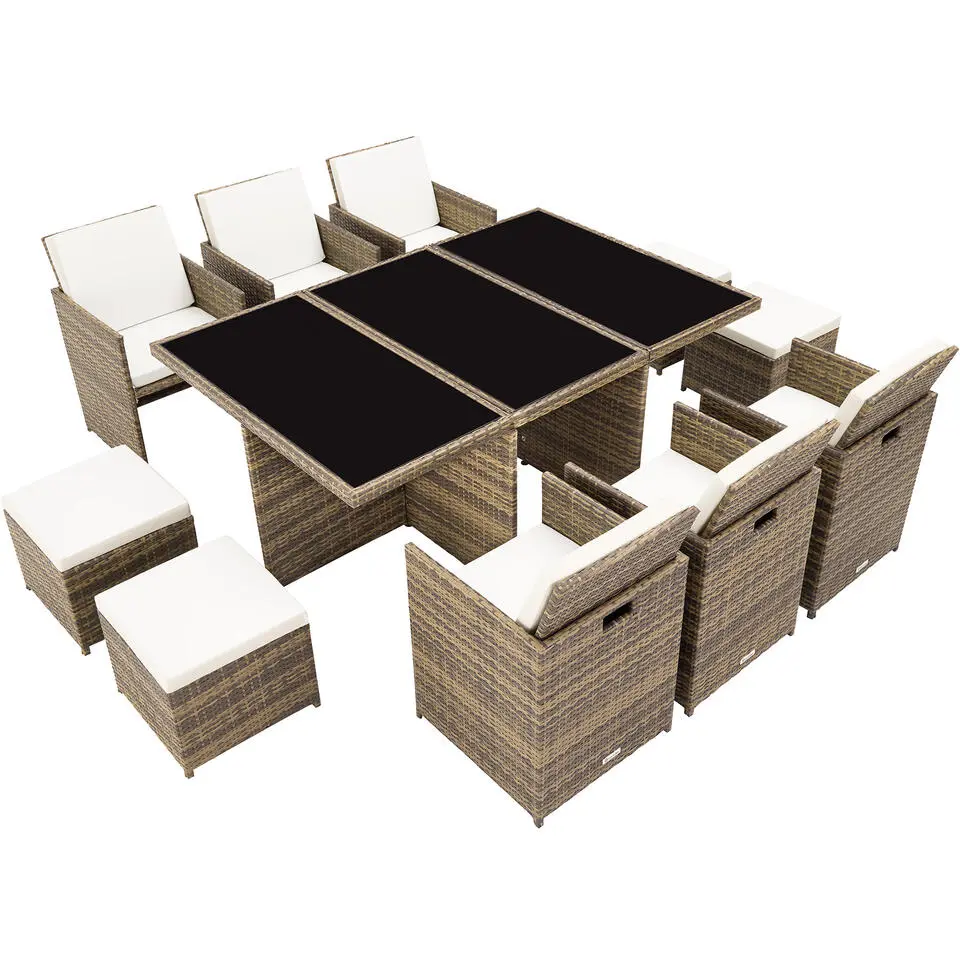 tectake - tuinset New York- incl. 2 overtreksets - natuurkleur