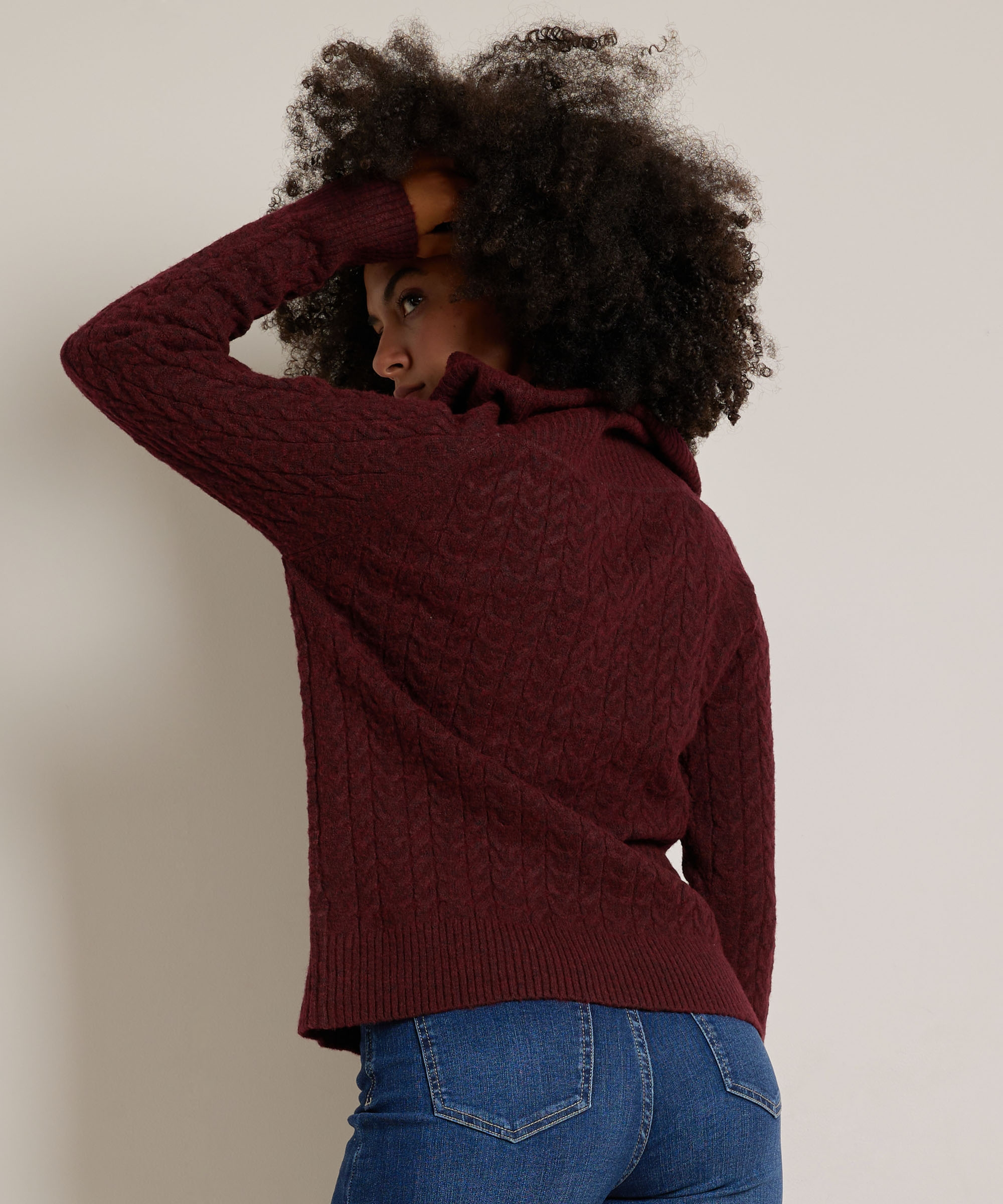 jacquard trui off-shoulder
