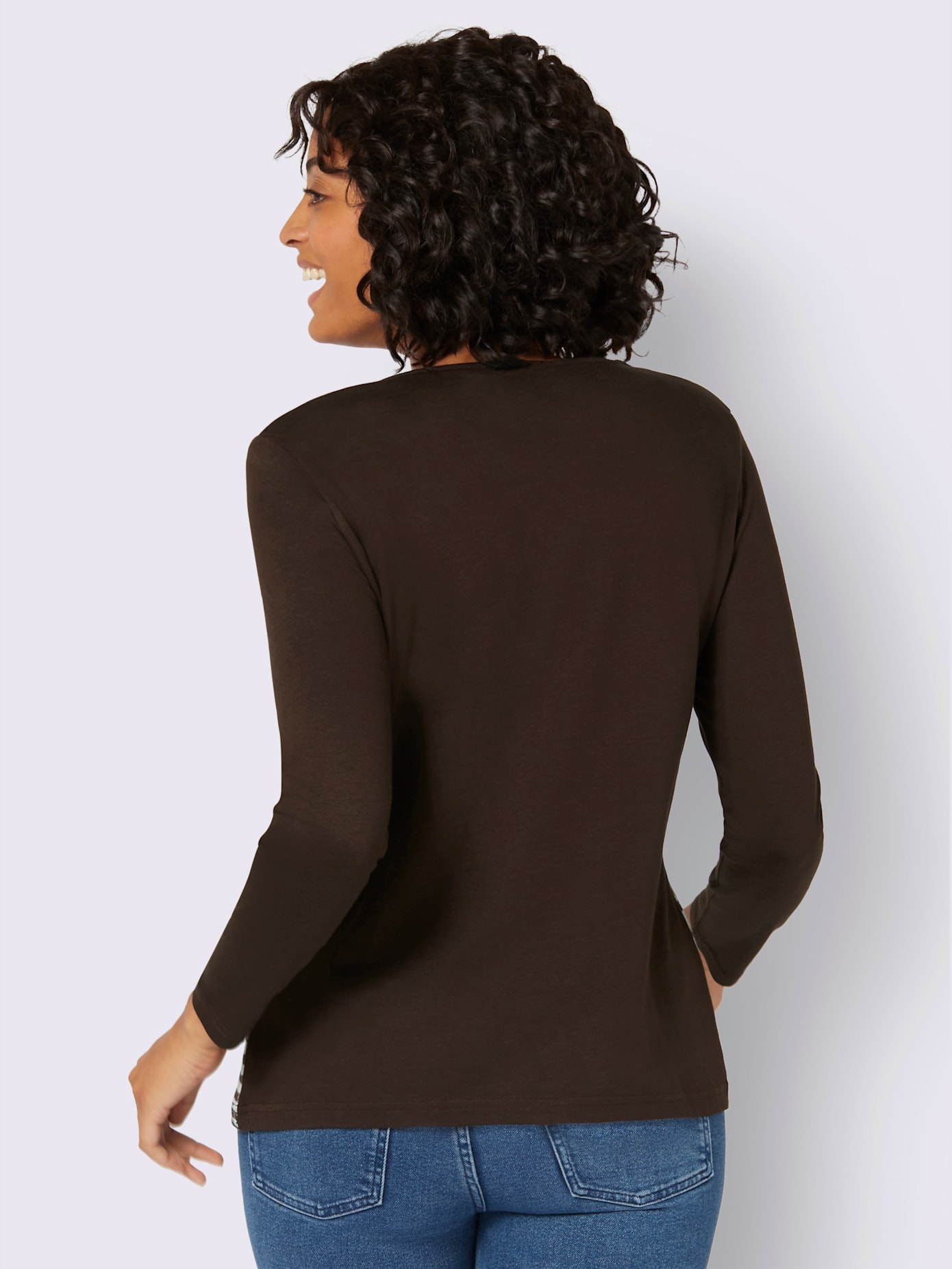 T-shirt avec un imprimé tendance et manches longues