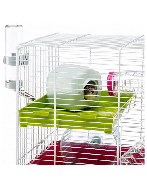 Ferplast Hamsterkooi Laura - Dierenverblijf - 46x29.5x37.5 cm Roze