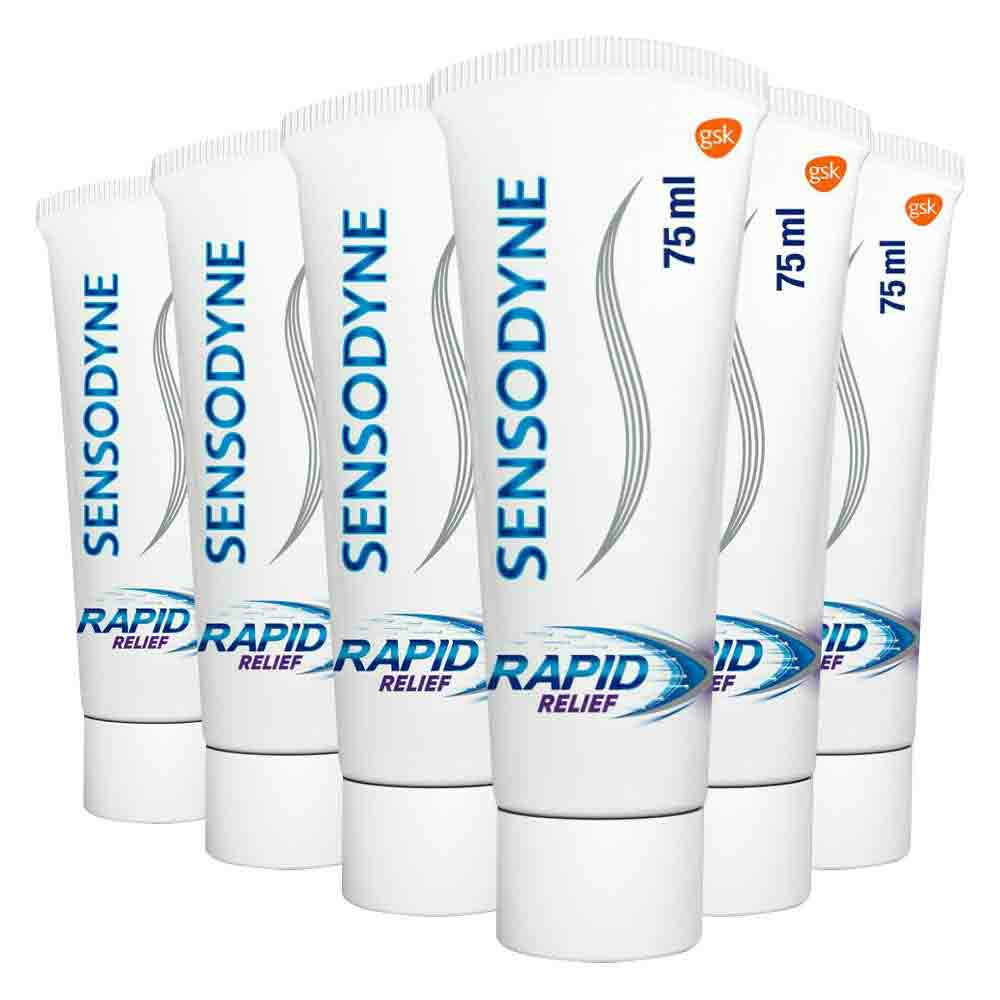 6x Sensodyne Tandpasta Rapid Relief Mint75 ml