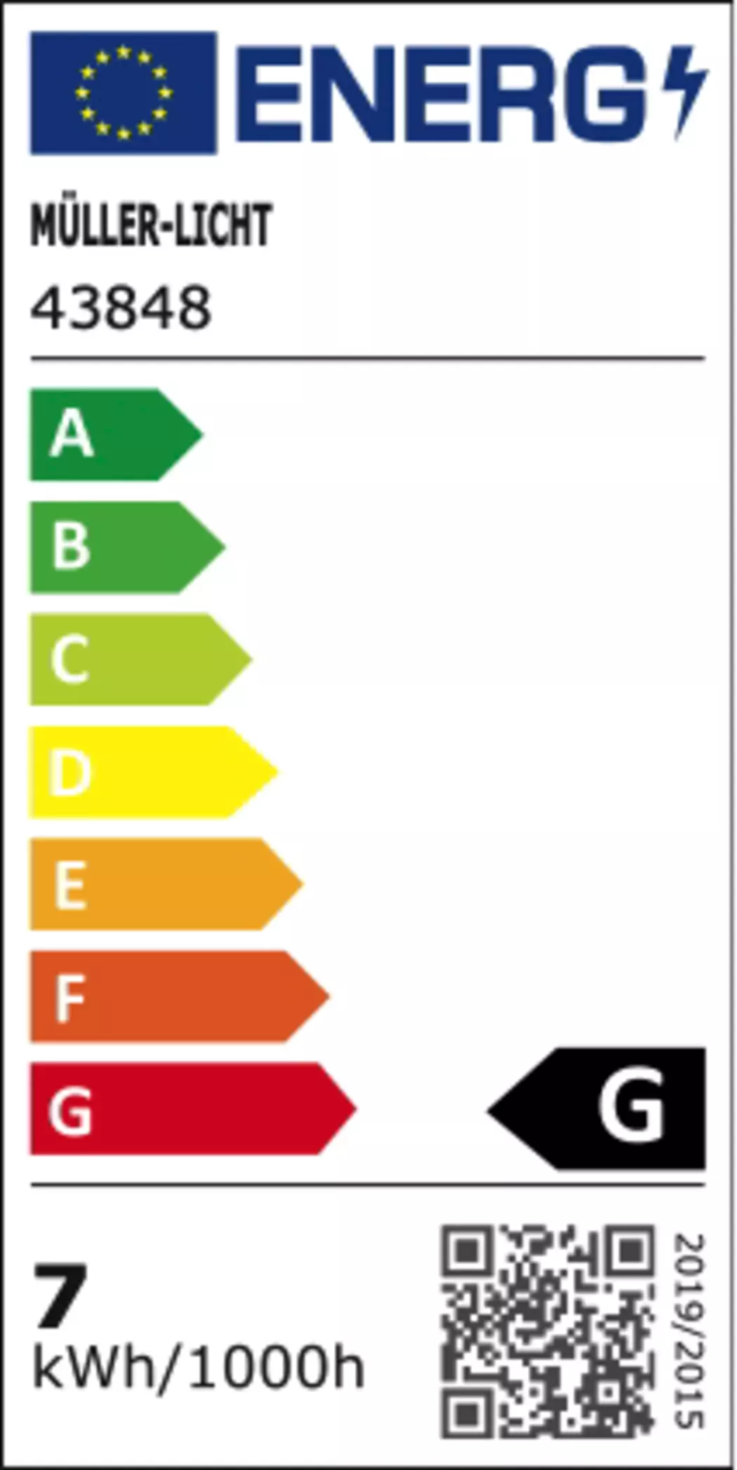 LED-Birne E27/7 Watt/Energie G