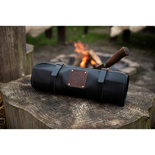 Trousse à couteaux artisanale en cuir 5 emplacements noir Witloft